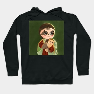 sloth with hedgehog not lady with an ermine inspired by da vinci's masterpieces Hoodie